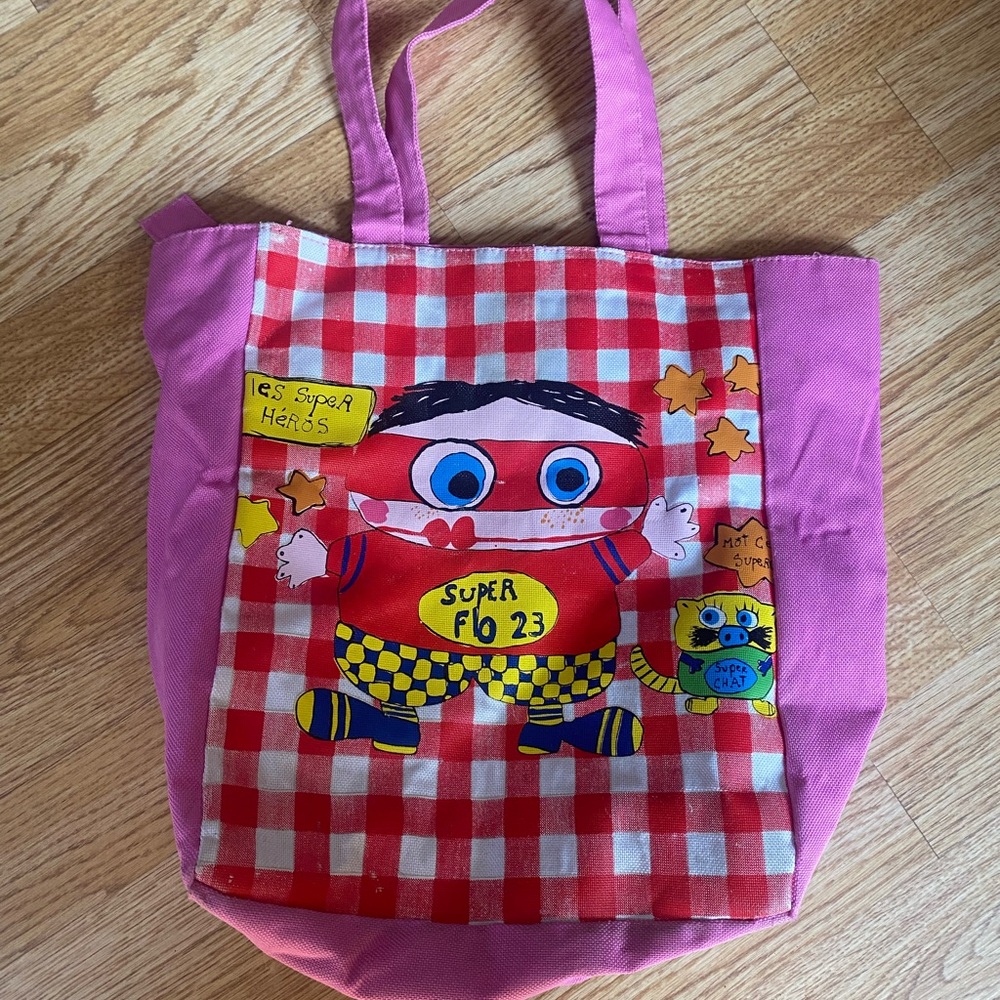 Pink and Red Checkered Tote Bag
